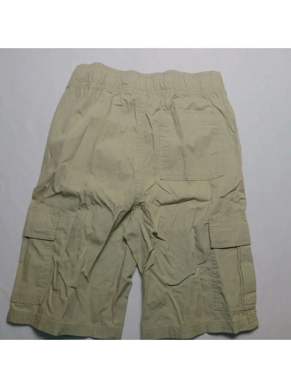 The Childrens Place Boys Cargo Shorts Size 12 L Khaki Sandwash Pull On Pants NWT